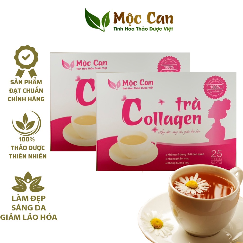 Trà Collagen Mộc Can làm đẹp, sáng da, giảm lão hóa, ngăn ngừa lão hóa, chống nếp nhăn, trắng da toàn thân