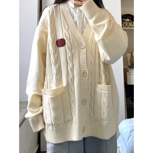 Áo khoác cardigan trơn bazic, áo khoác len cho mùa thu đông