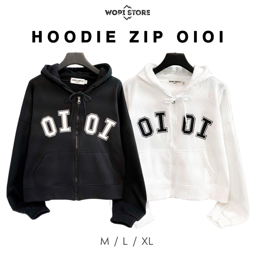 Áo Khoác Hoodie Croptop OI OI Tay Bồng Form Cánh Dơi Vải Nỉ Lót Bông Ulzzang Unisex