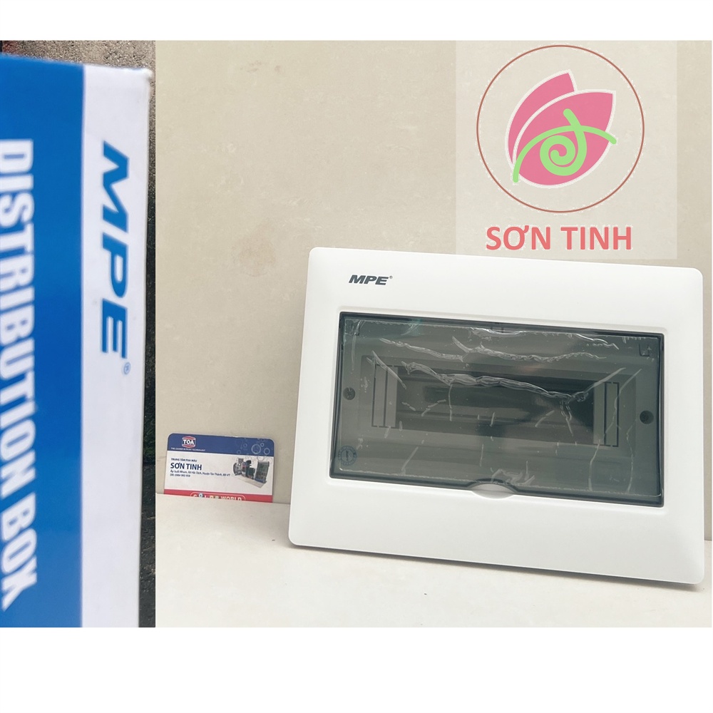 Tủ điện âm tường TS-10 MPE 7-10 cực, mặt nhựa - thân thép