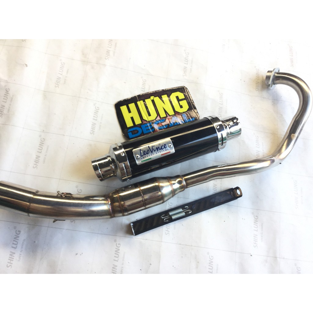 Pô leovince ĐEN cổ bầu hơi inox exciter, winer, sonic, raider, satria, gsx,....