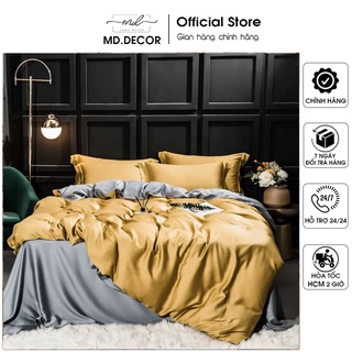 Bộ chăn ga, vỏ gối Lụa Tencel 80S cao cấp nhập khẩu MD.Decor- Chăn ga gối miễn phí bo chun mọi kích thước