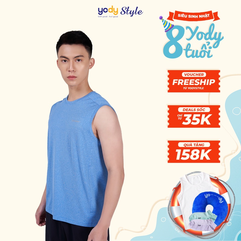 Áo ba lỗ T- Shirt thể thao Tanktop Nam YODY co giãn thấm hút mồ hôi - STM5071