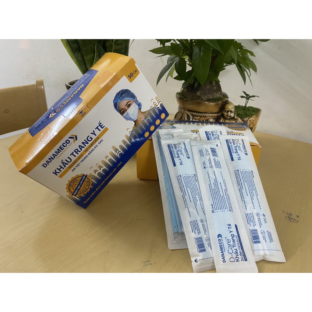 Khẩu trang y tế tiệt trùng DANAMECO ( Bọc 1 túi 1 cái kháng khuẩn) | BigBuy360 - bigbuy360.vn