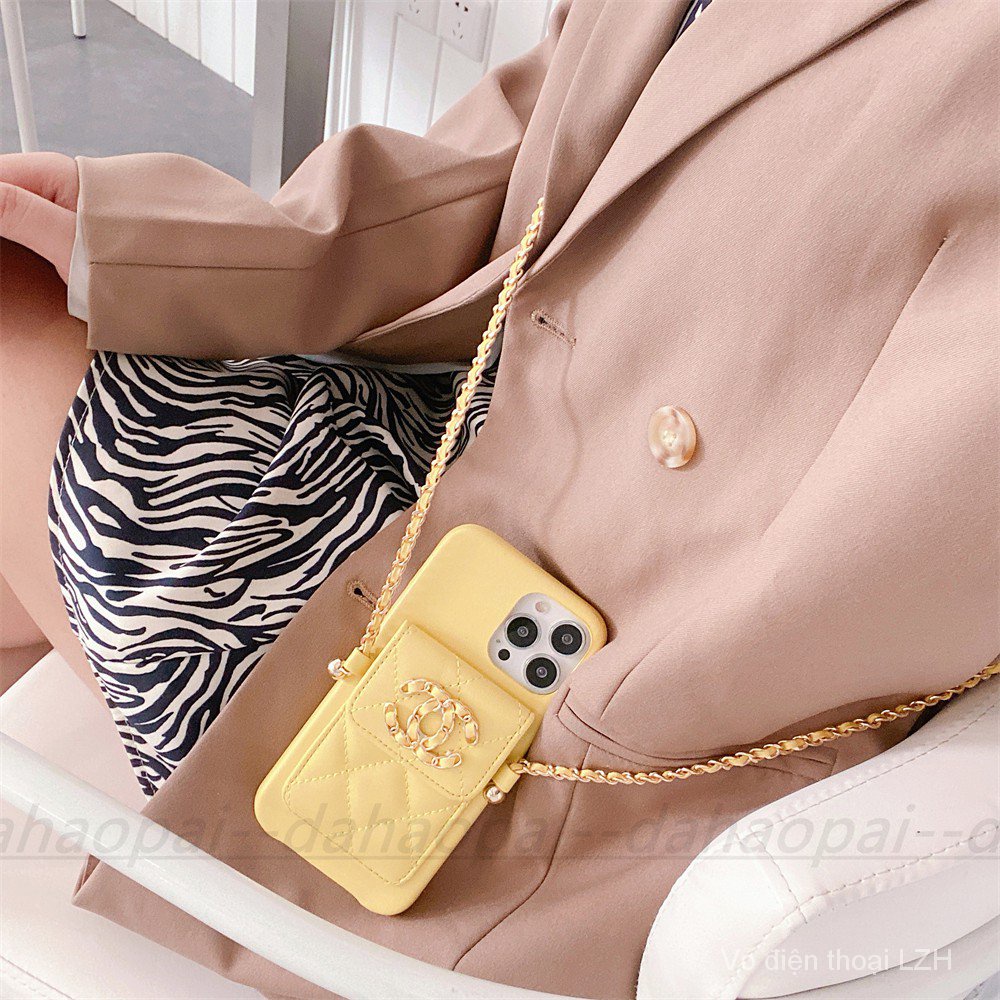Ốp Điện Thoại Da Kèm Ngăn Đựng Thẻ Và Dây Đeo Chéo Sang Trọng Cho iPhone 14 13 12 Pro max 11 xs xr 7 8 plus