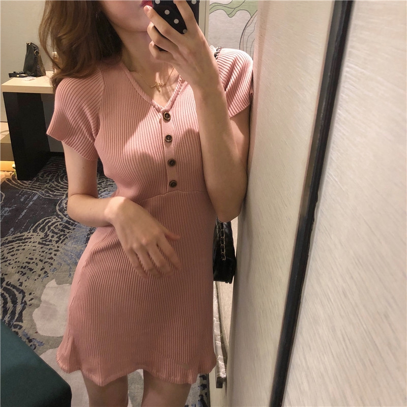 FREESHIP ĐƠN 99K_ Đầm dệt kim tay dài dáng ôm phong cách vintage | BigBuy360 - bigbuy360.vn