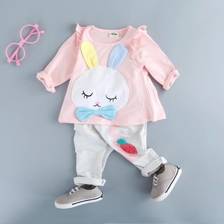 Bộ thỏ mắt nơ cho bé gái