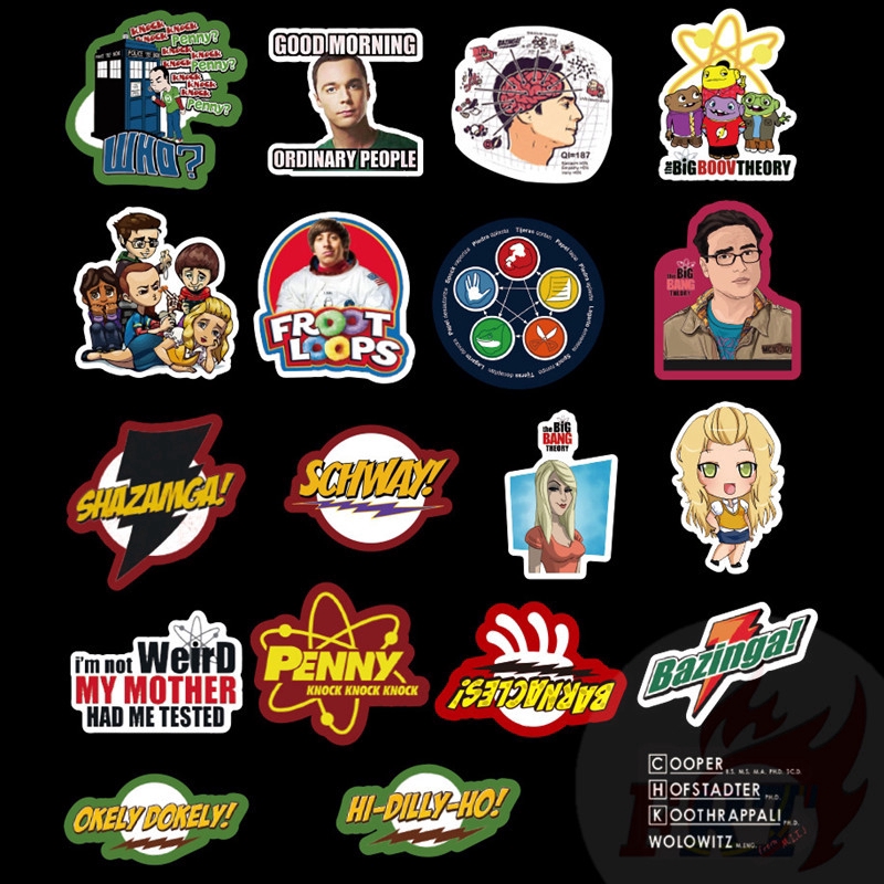 Set 50 miếng dán The Big Bang Theory Series 01 CBS TV Show trang trí thời trang