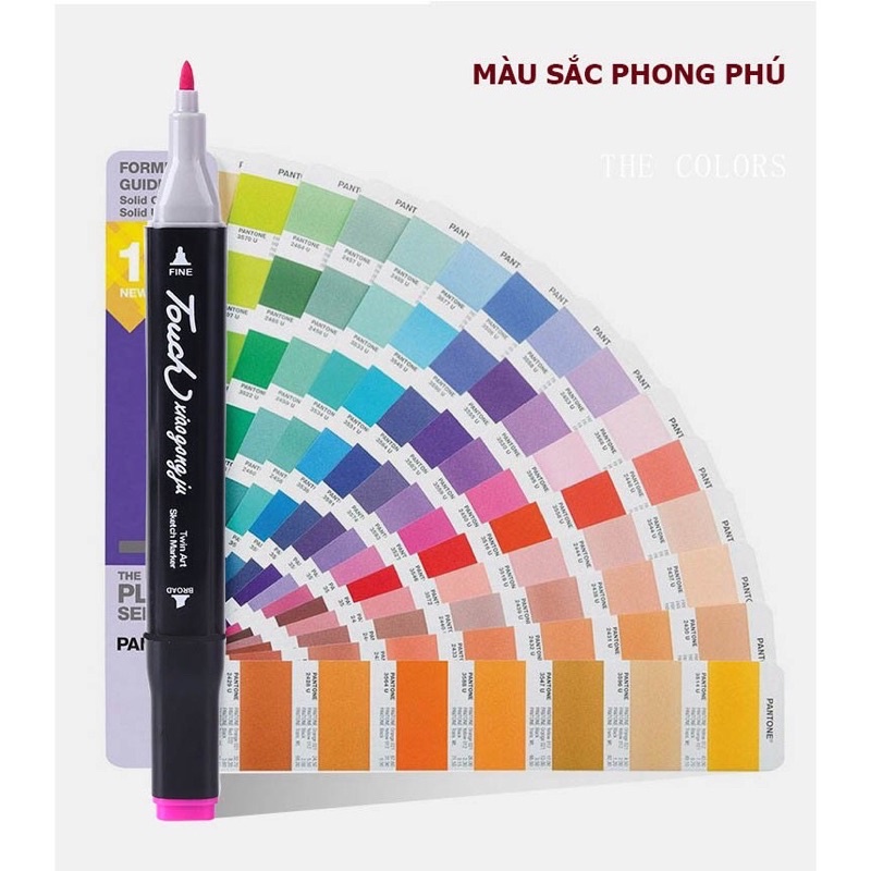 Bút Màu Marker Touch Coll 48 PCS Đựng Trong Túi Vải, Cây Màu Hoạ Cụ Tô Màu Dạ Vẽ Tranh Chuyên Nghiệp