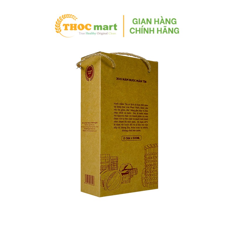 [ THOCmart.vn ]Nước mắm Tĩn nhãn đỏ độ đạm 40N Rin nguyên chất truyền thống sạch đặc sản Phan Thiết chai thủy tinh 500ml