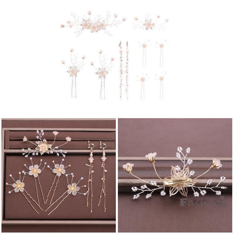 Kẹp Tóc Hoa Đính Ngọc Trai Cho Cô Dâu