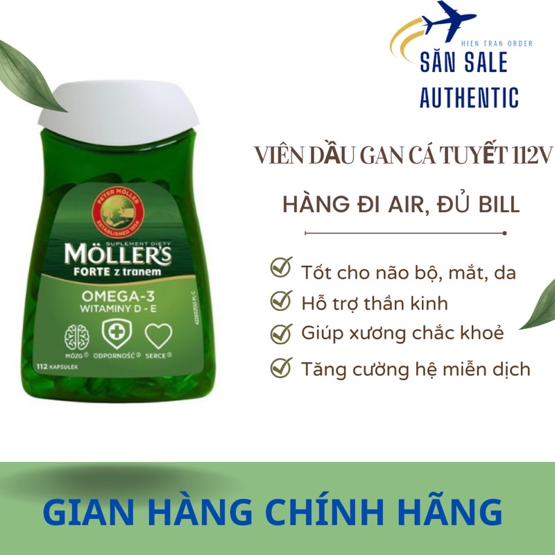 ( Chính hãng) Dầu gan cá tuyết Omega 3 Moller 112 viên ( Đủ Bill )