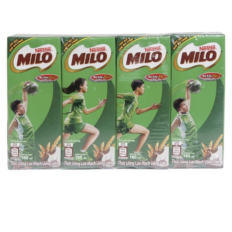 Sữa milo lúa mạch 4 hộp 180ml