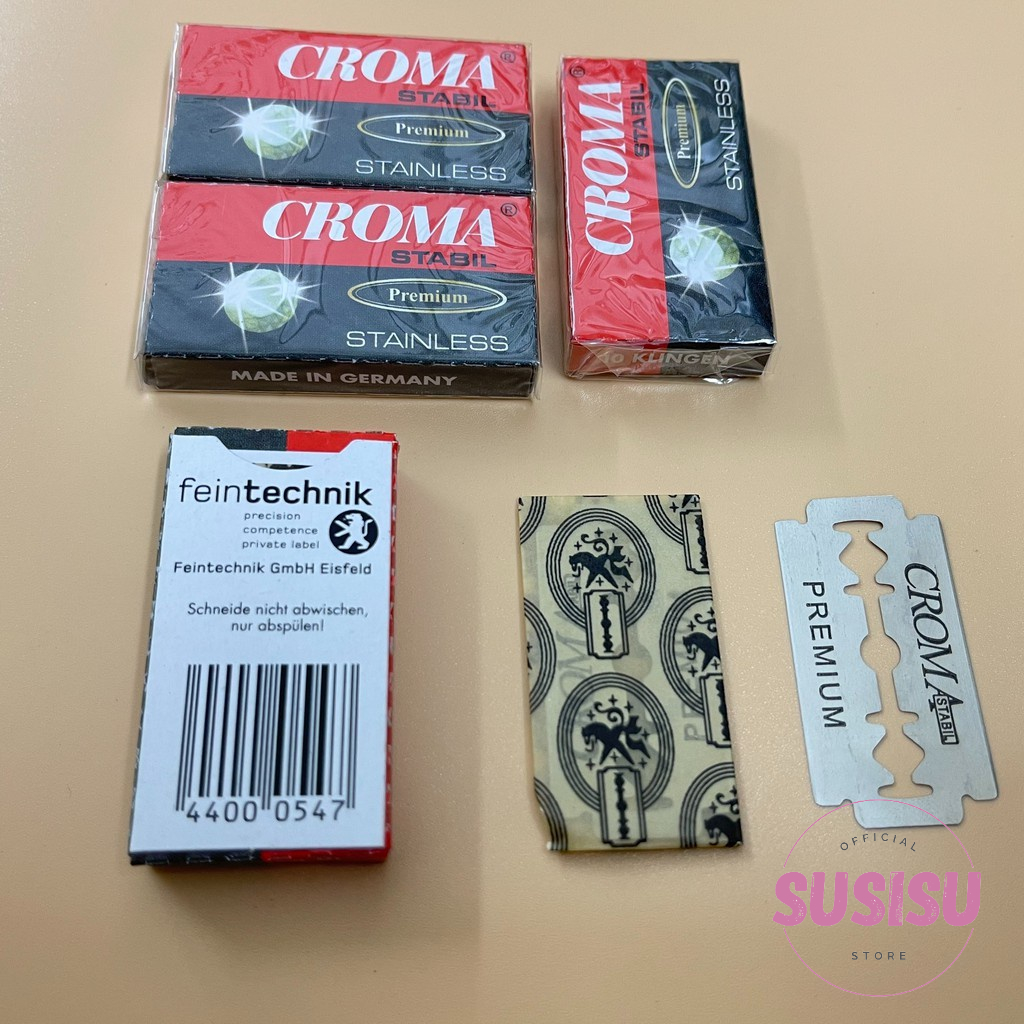 Hộp 5 lưỡi dao lam BIC Chrome Platinum / dao lam lưỡi thép không gỉ Chrome Platinum/Croma/Gillette
