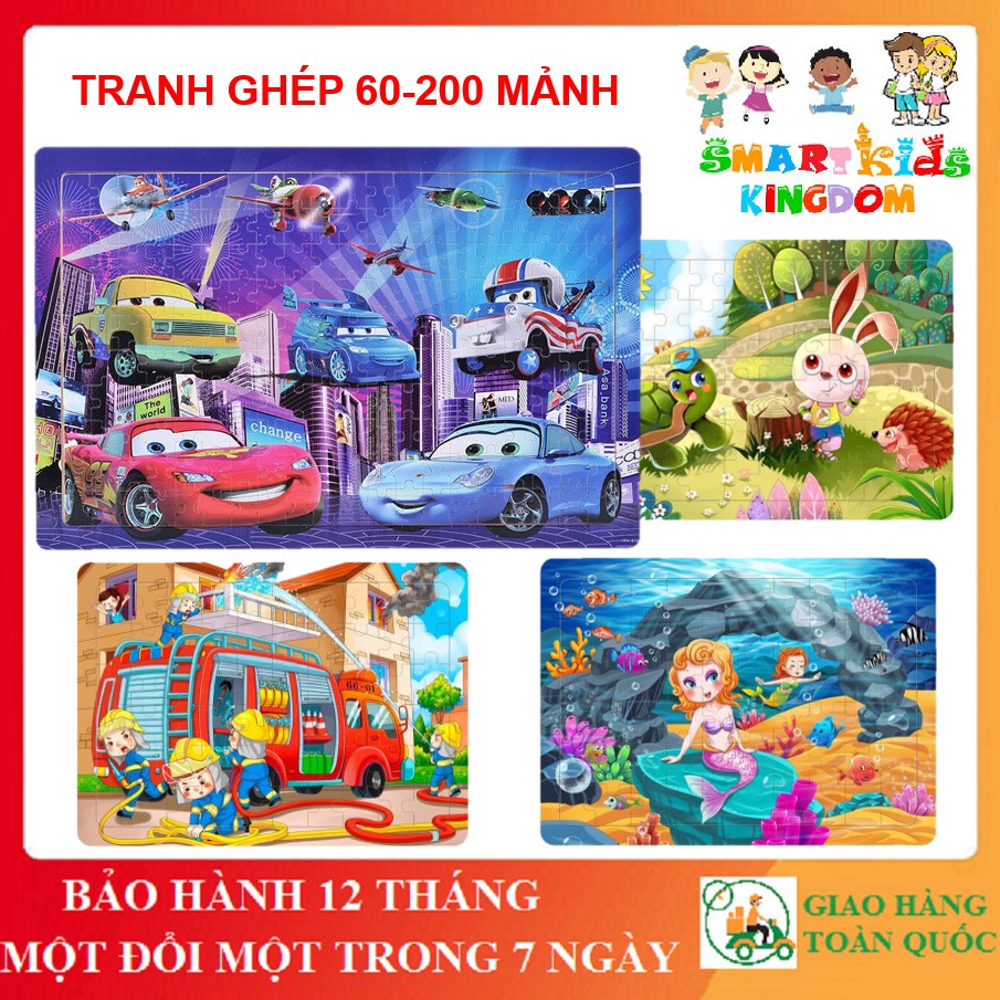 Tranh Gỗ Xếp Hình - Bảng Ghép Hình 60 Mảnh - 200 Mảnh Nhiều Mẫu
