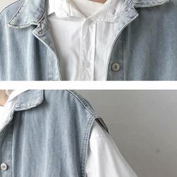 Áo Khoác Denim Không Tay Phong Cách Hàn Quốc Cho Nam