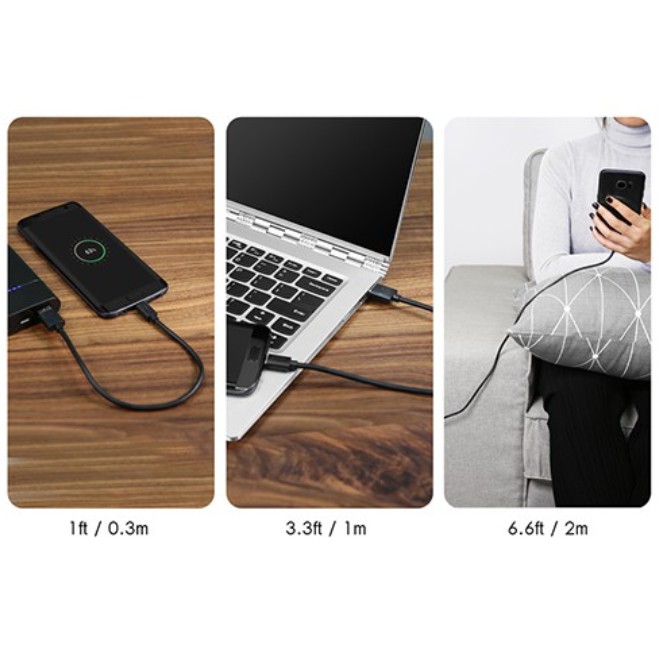 Combo Cáp Sạc Micro USB Aukey CB-D5 (1 bộ có 5 sợi cáp), chính hãng Aukey VIETNAM, mới 100%, Bảo hành 2 năm 1 đổi 1