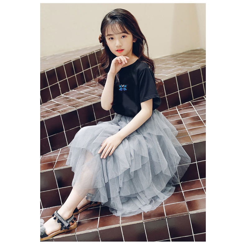 Bộ Áo + Chân Váy Phồng Kiểu Công Chúa Châu Âu Thời Trang Cho Bé Gái 2022 Mới