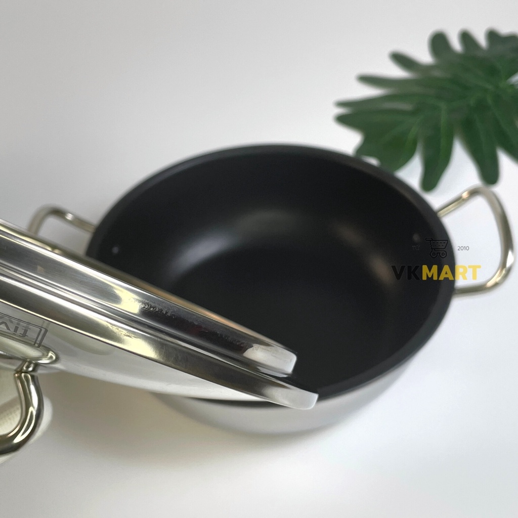 Nồi inox kho cá, chống dính, 3 đáy, dùng cho mọi loại bếp