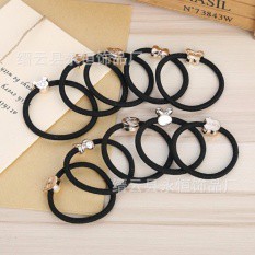 Set 10 chun buộc tóc đen cho bé gái hình ngỗ nghĩnh