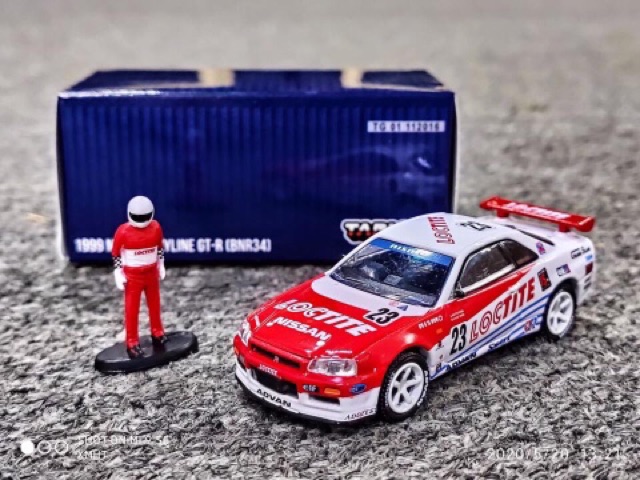 Xe Mô Hình Nissan Skyline GT-R (BNR34) 1999 1:64 GreenLight ( Trắng Đỏ )