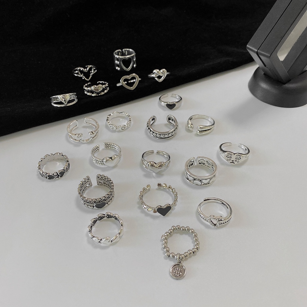 Nhẫn Hình Trái Tim Đơn Giản Phong Cách Hip Hop 19AA