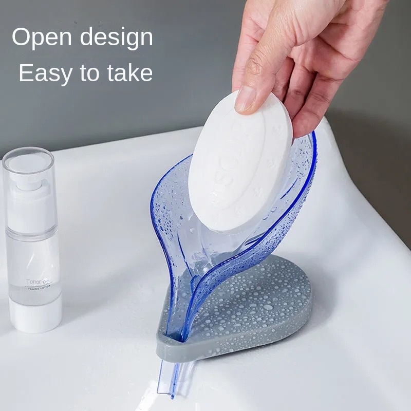 Mới Khay Đựng Xà Phòng Hình Chiếc Lá Thiết Kế Sáng Tạo Có Cốc Hút Không Đục Lỗ Cho Phòng Tắm