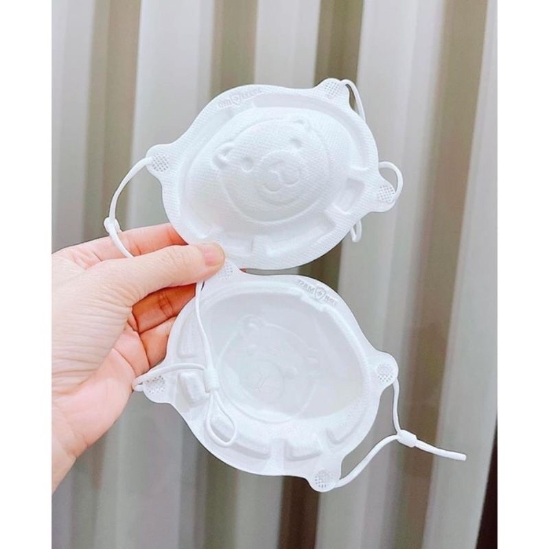 ( Túi 3 Chiếc) Khẩu Trang Gấu Unimask Cho Bé Có Nút Điều Chỉnh Bao Kín Mặt