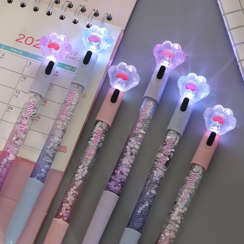 Bút mực gel có kim tuyến cát phát sáng độc đáo đính hình sáng tạo cho văn phòng