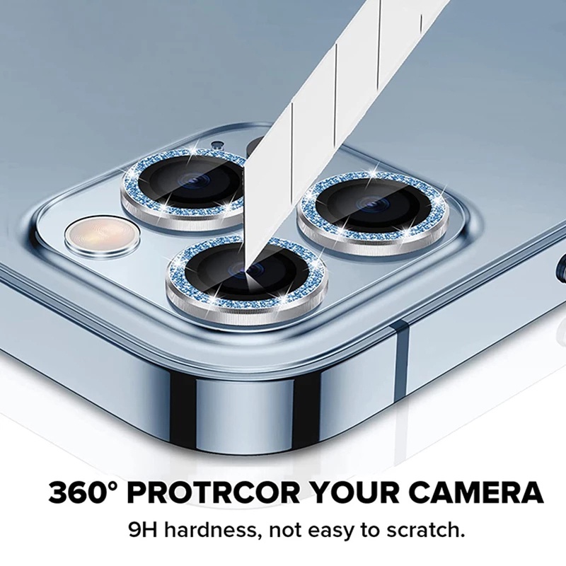 Miếng dán đính đá bảo vệ ống kính camera cho iPhone 13 Pro Max / 11 Pro / 12 Pro Max / 13 Mini