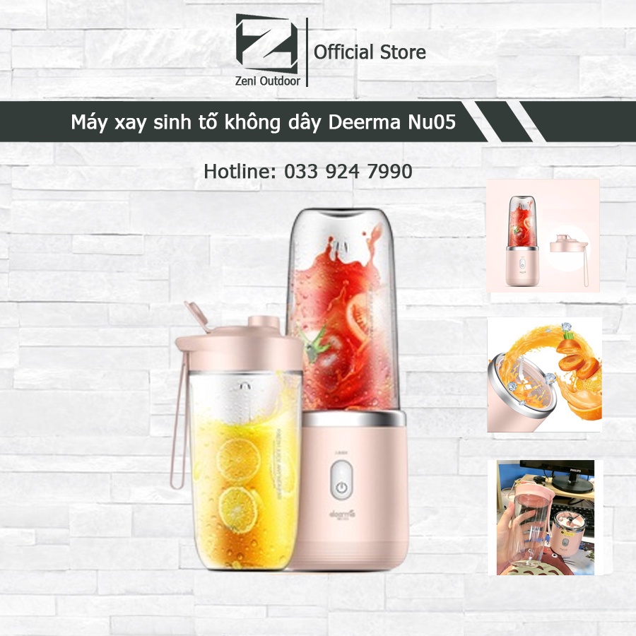 Máy xay sinh tố không dây Deerma Nu05 chính hãng máy xay mini cầm tay công suất lớn tiện lợi mang theo