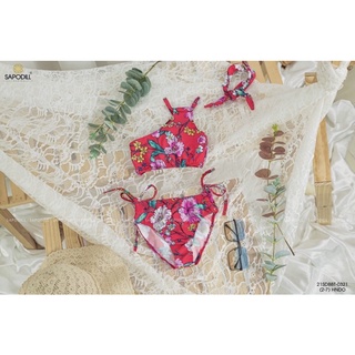 Set bơi liền thân kèm nơ 2-7y
