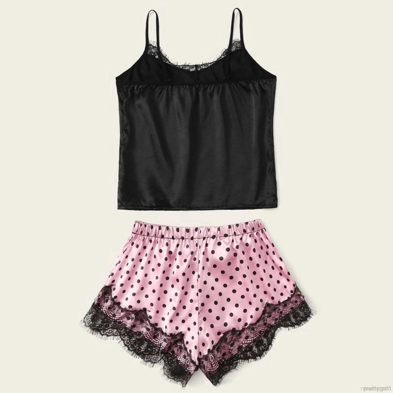 Đồ ngủ satin phối ren hoa xuyên thấu cho nữ | BigBuy360 - bigbuy360.vn