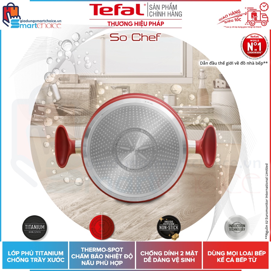 - Nồi canh Tefal So Chef 22cm G1354595