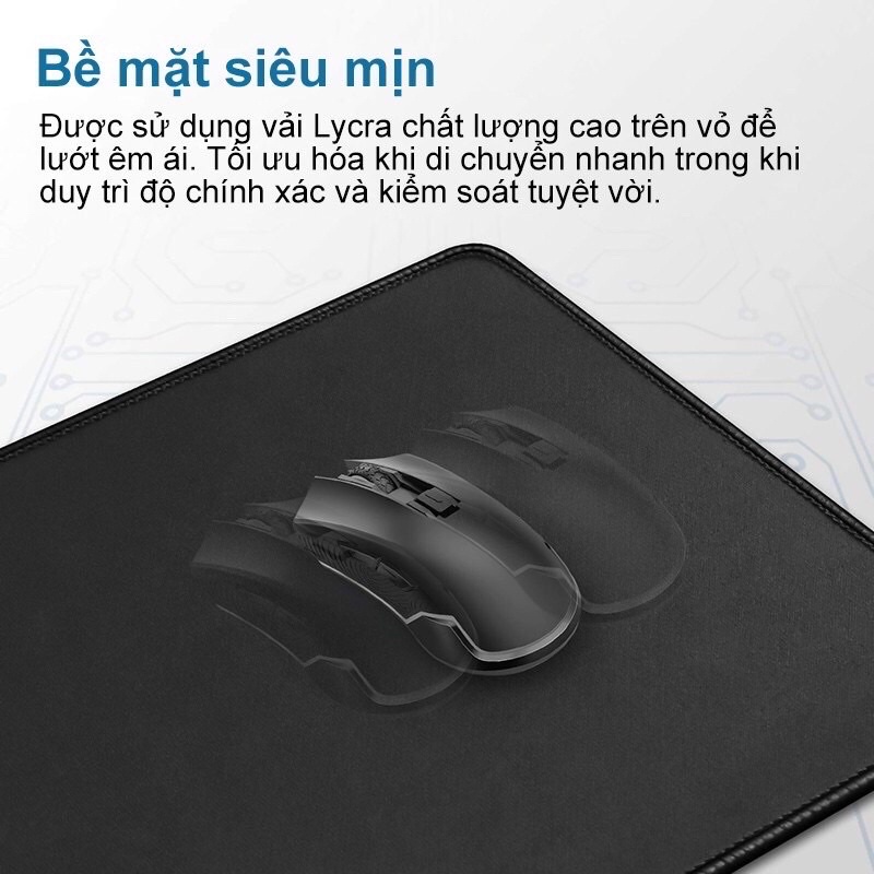 Lót chuột,pad chuột 90x40x0,2cm Full màu đen chuyên game chống trơn trượt siêu bền siêu, đẹp và tiện dụng-BMVAUDIO