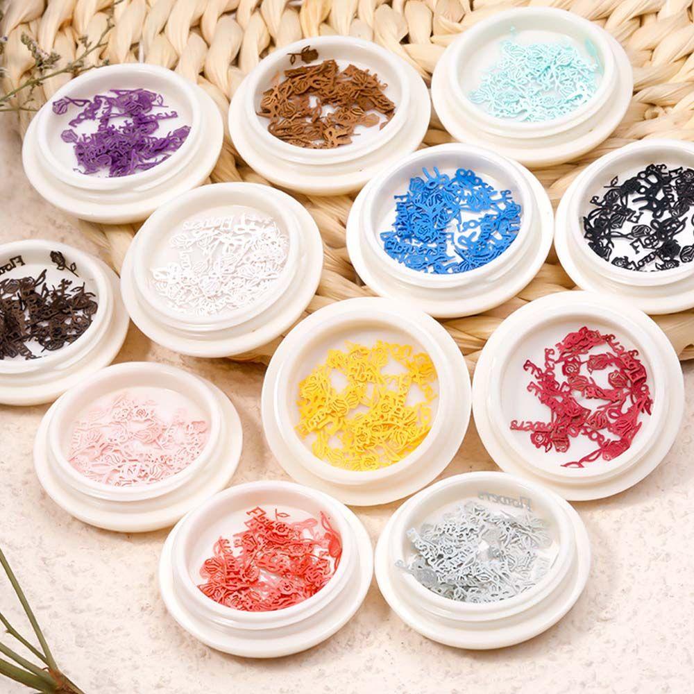 Set 50 Phụ Kiện Trang Trí Móng Tay Nghệ Thuật Hình Hoa Hồng Chất Liệu Bột Gỗ Siêu Mỏng