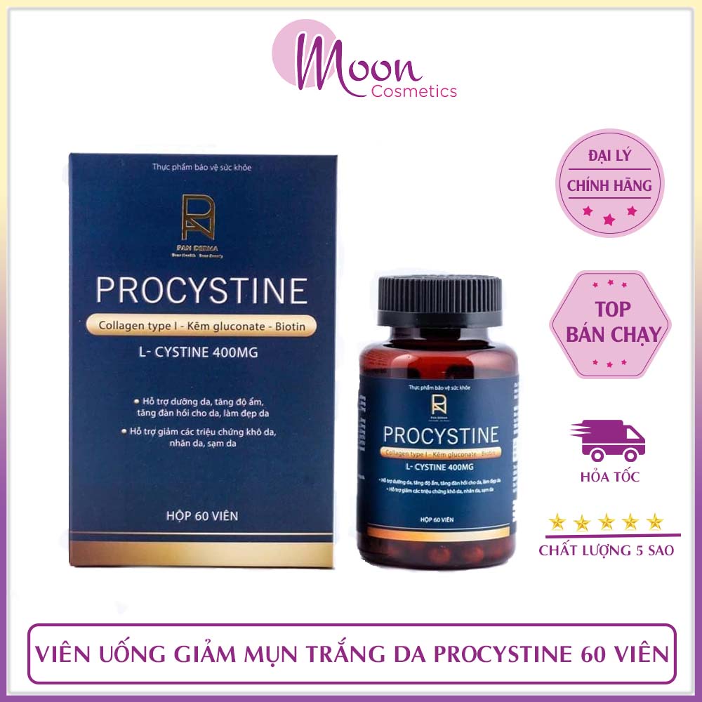 Viên uống giảm mụn trắng da Procystine 60 viên