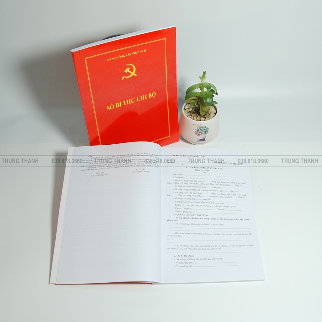 Sổ Bí thư Chi bộ, kích thước A4, 160 trang ruột