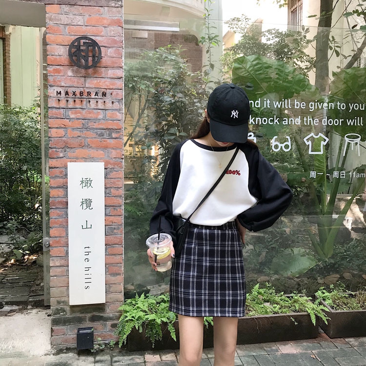 Chân Váy Chữ A Lưng Cao Phối Sọc Caro Xinh Xắn Thời Trang Cho Nữ | BigBuy360 - bigbuy360.vn