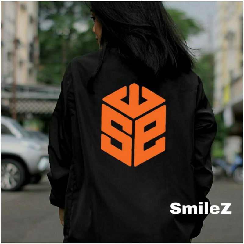 Áo Khoác SWE Cam Jacket Unisex Nam Nữ Form Rộng Cổ Bẻ Dù 2 Lớp Jacket SmileZ