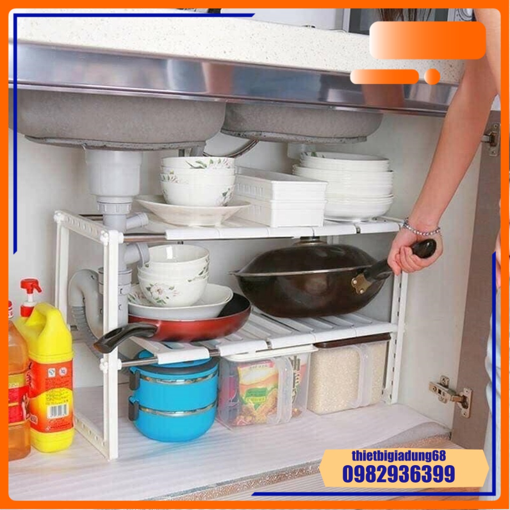 Kệ Để Đồ Nhà Bếp Đa Năng 2 Tầng Tiết Kiệm Không Gian Nhà Bếp, Kệ Để Nồi Niêu Xoong Chảo Sạch Sẽ Tiện Lợi