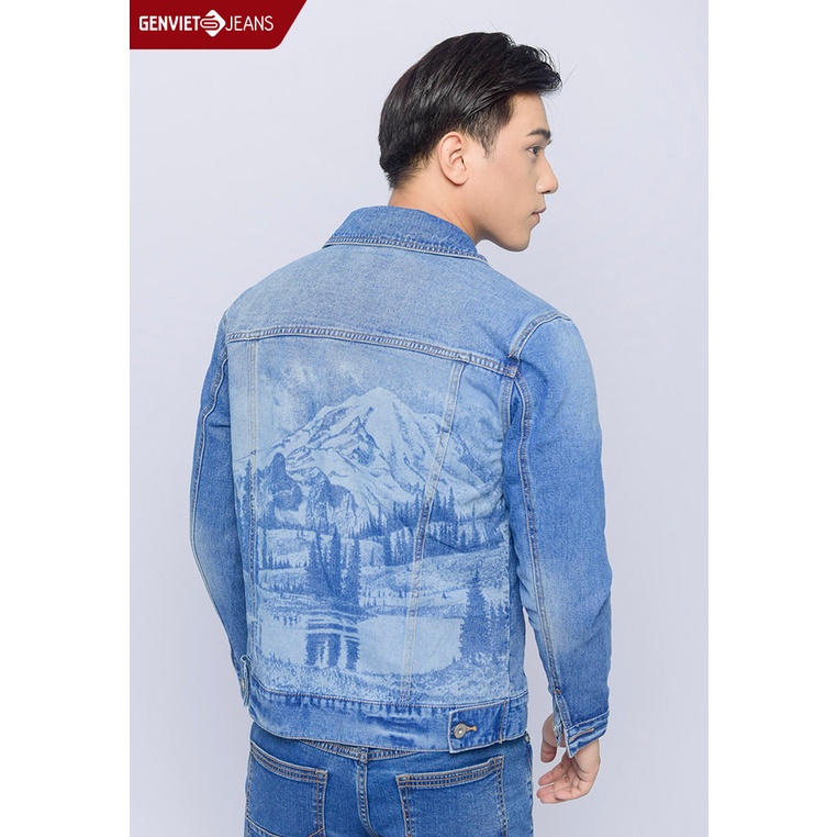 Áo Khoác Jeans Nam Genviet Họa Tiết Laser Nam Tính Phong Cách Độc Lạ X6121J1494