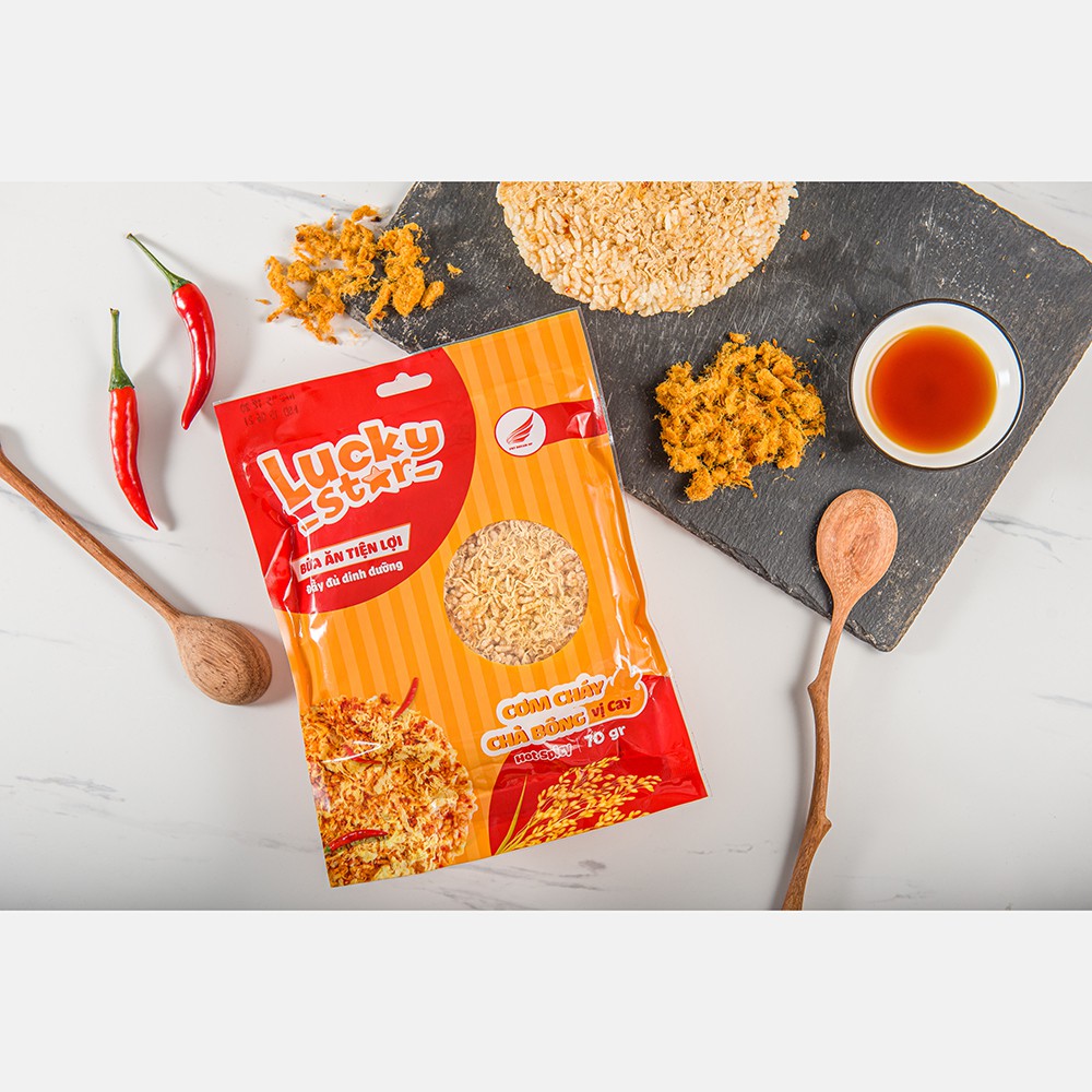 Cơm cháy chà bông vị cay Lucky Star 70g siêu ngon đảm bảo dinh dưỡng đồ ăn vặt ZonZon | BigBuy360 - bigbuy360.vn