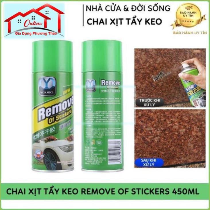 Chai Xịt Tẩy Keo, Nhưa Đường, Băng Dính, Vết Bám Khó Rửa Trên Xe Máy, Ô Tô Remove of sticker 450ml