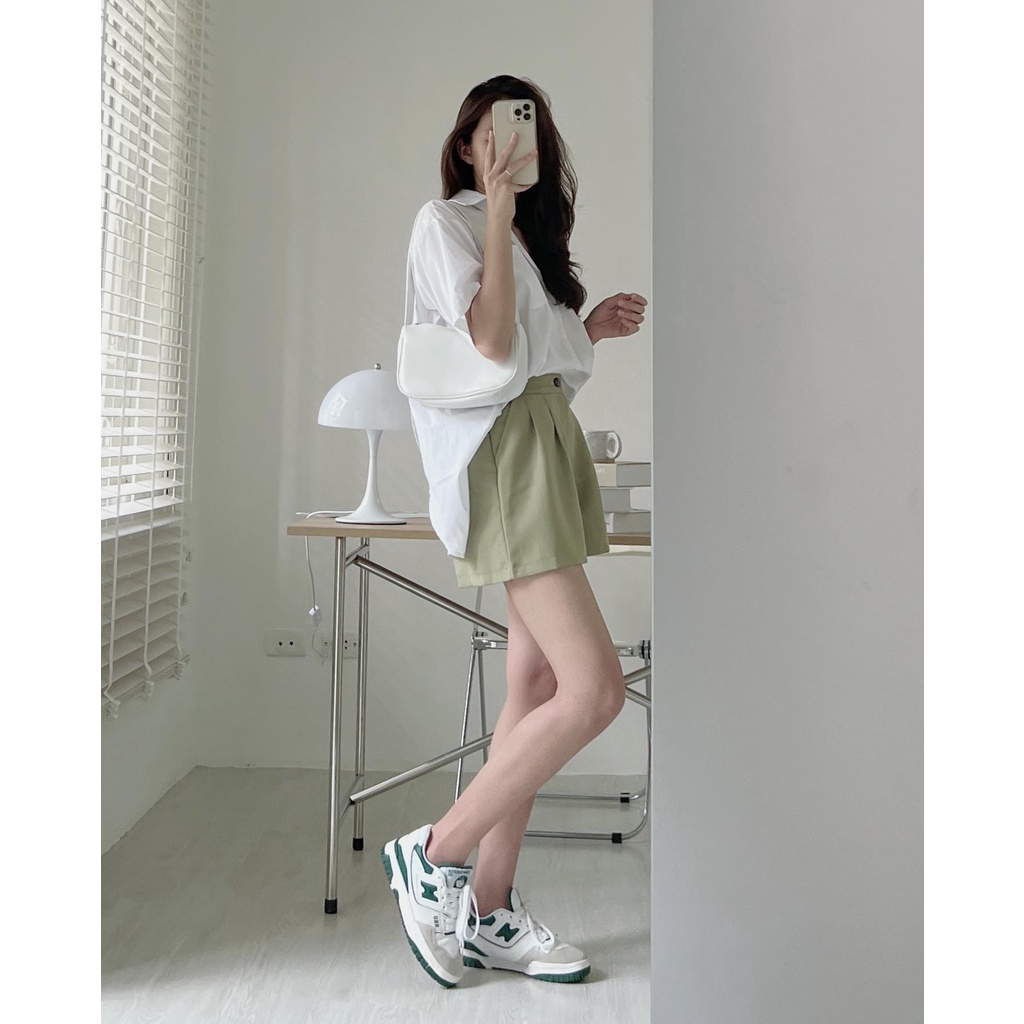 A8105 Somi ngắn tay oversized xẻ lưng