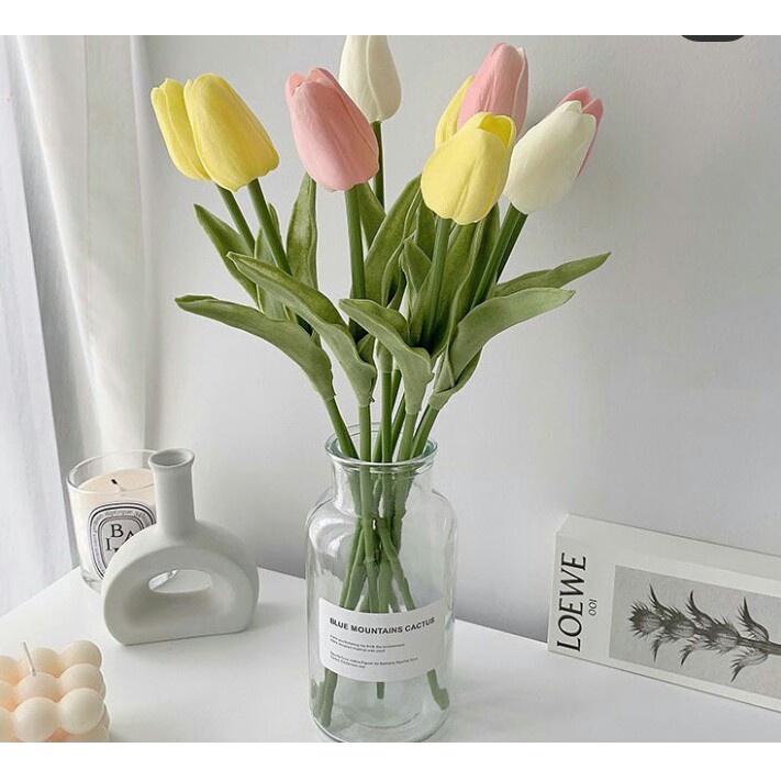 Cành Tuylip Giả, Hoa Tulip Chất Liệu Cao Su Siêu Bền Đẹp, Hoa Trang Trí Nhà, Decor Phòng Xinh Xắn | Hà Hoa Flower