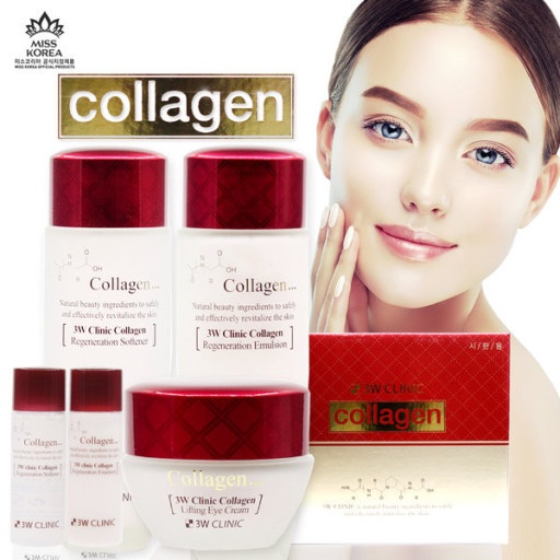 Set 3 sản phẩm collagen chăm sóc da 3W Clinic Collagen Regerneration dưỡng trắng da từ Hàn Quốc