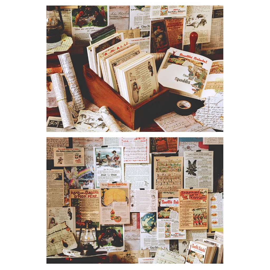 Set 50 tờ giấy nền phong cách retro vintage