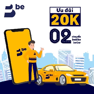 [E-voucher] Gói giảm giá 20k x 2 chuyến beBike, beCar trên ứng dụng be