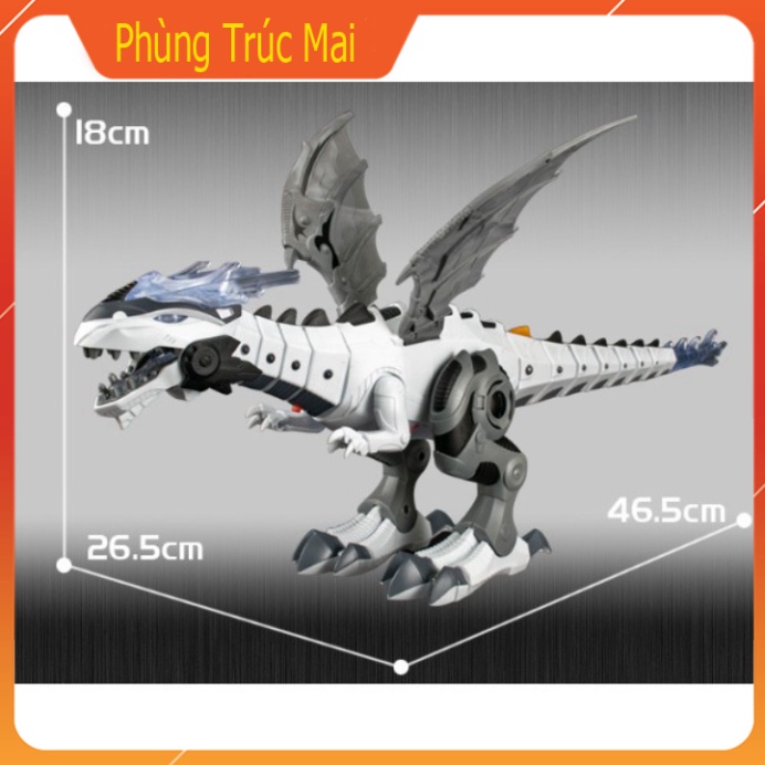 Khủng Long Robot Phun Khói - Lửa Điện Sử Dụng Pin , Đồ chơi cho bé